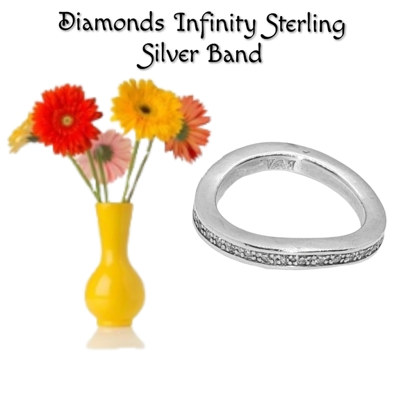 .Diamonds Infinity Sterling Silver Band - Picture 2 of 4